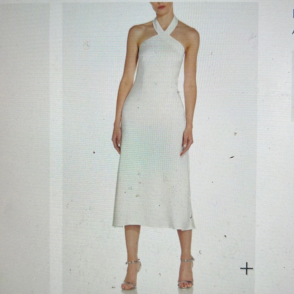 Aidan Mattox Halter Neck Bias Cocktail MIDI dress